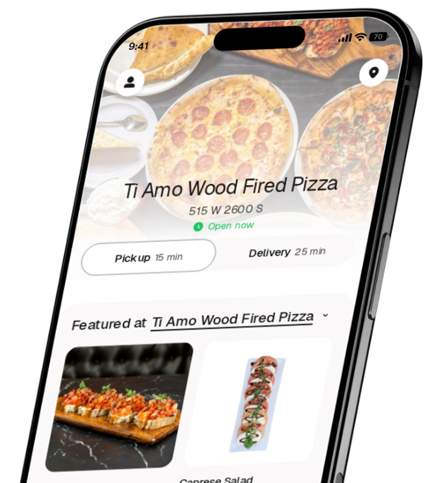 Ti Amo Wood Fired Pizza app preview